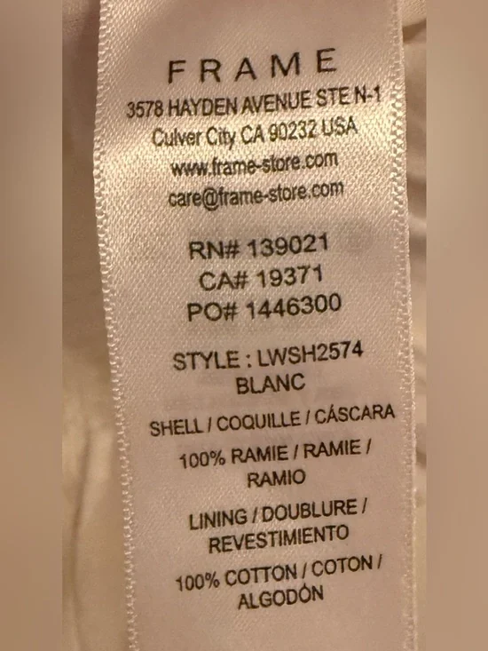 NWOT FRAME Ramie Blouse - Picture 5 of 5